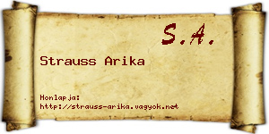 Strauss Arika névjegykártya